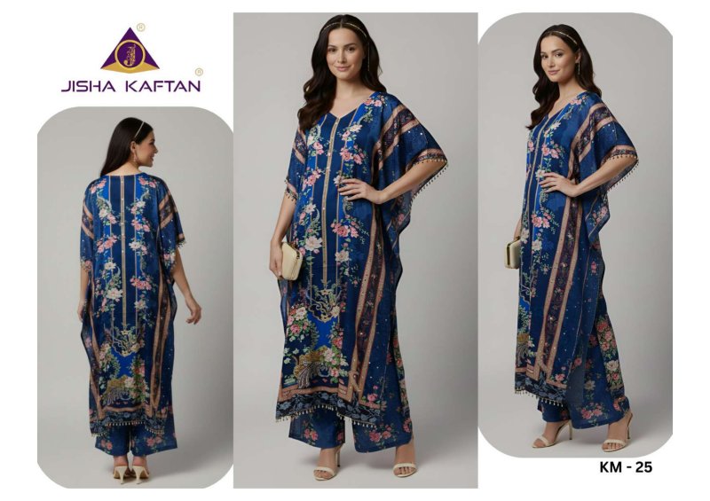 Kaftan Co Ord Set With Value Addition Vol 4 By Jisha Poly Feather Silk Kaftan 